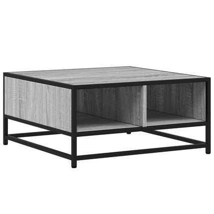 Tavolino Grigio Sonoma 60,5x60,5x30 cm in Truciolato e Metallo