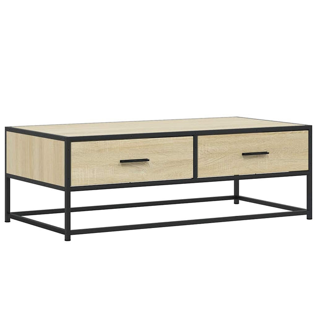 Tavolino Salotto Rovere Sonoma 100x50x35 cm Multistrato Metallo