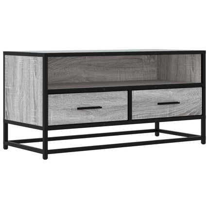 Mobile TV Grigio Sonoma 80x34,5x40 cm Legno Multistrato Metallo