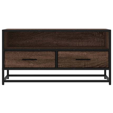 Mobile TV Rovere Marrone 80x34,5x40cm Legno Multistrato Metallo