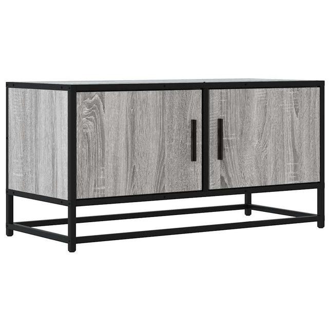 Mobile TV Grigio Sonoma 80x34,5x40 cm Legno Multistrato Metallo