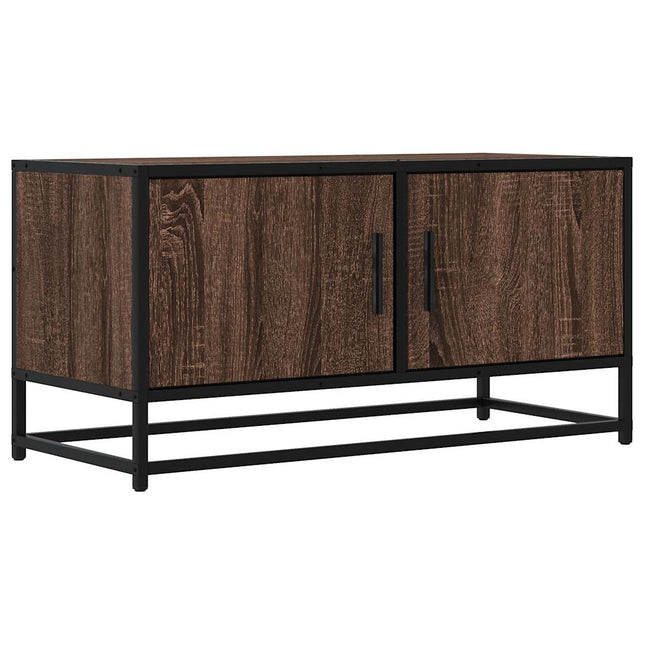 Mobile TV Rovere Marrone 80x34,5x40cm Legno Multistrato Metallo