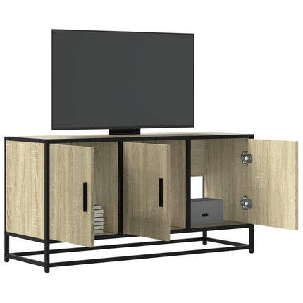 Mobile TV Rovere Sonoma 100x35x50 cm Legno Multistrato Metallo