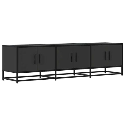 Mobile Porta TV Nero 150x35x41 cm in Truciolato e Metallo