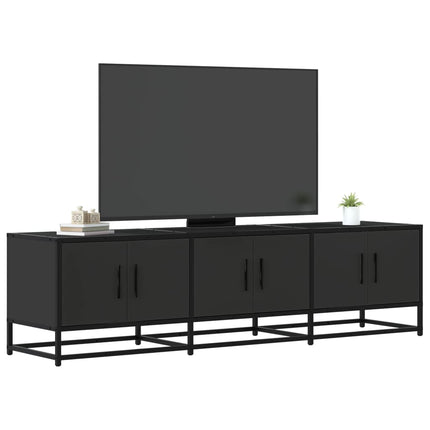 Mobile Porta TV Nero 150x35x41 cm in Truciolato e Metallo