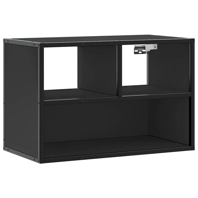 Mobile Porta TV Nero 60x31x39,5cm in Truciolato e Metallo