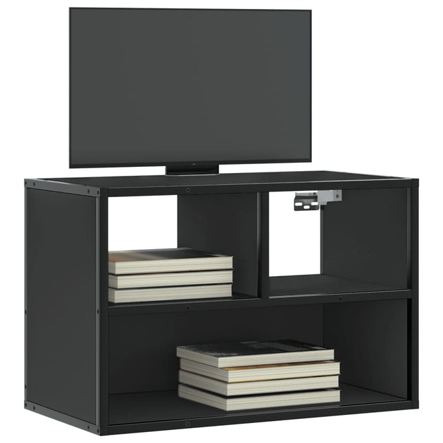 Mobile Porta TV Nero 60x31x39,5cm in Truciolato e Metallo