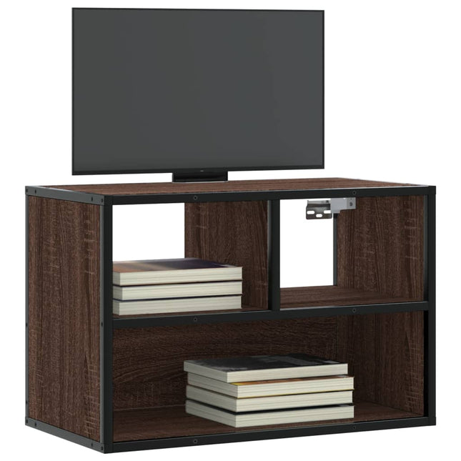 Mobile TV Rovere Marrone 60x31x39,5cm in Truciolato e Metallo