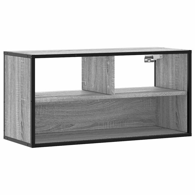 Mobile TV Grigio Sonoma 80x31x39,5 cm Legno Multistrato Metallo