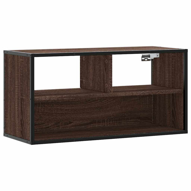 Mobile TV Rovere Marrone 80x31x39,5cm Legno Multistrato Metallo
