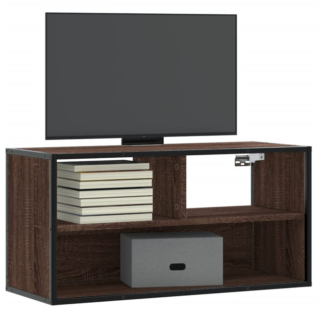 Mobile TV Rovere Marrone 80x31x39,5cm Legno Multistrato Metallo