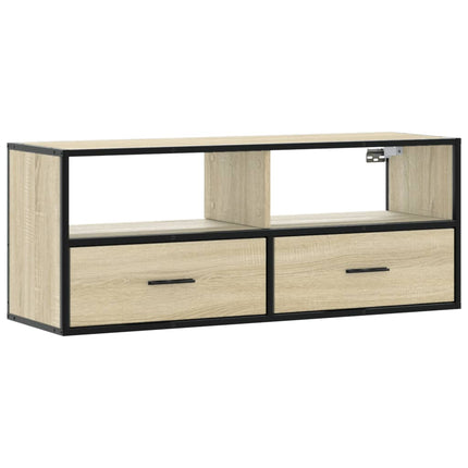 Mobile TV Rovere Sonoma 100x31x39,5cm Legno Multistrato Metallo