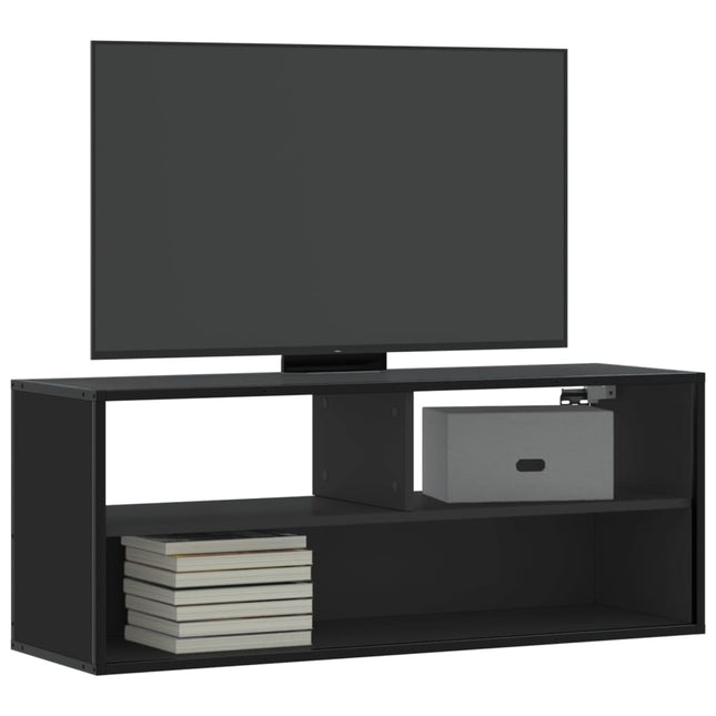 Mobile Porta TV Nero 100x31x39,5 cm in Truciolato e Metallo
