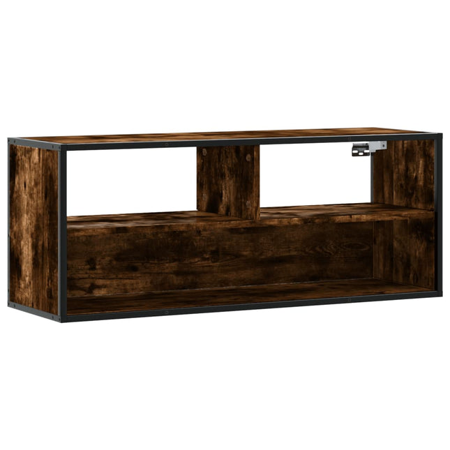 Mobile TV Rovere Fumo 100x31x39,5cm Legno Multistrato e Metallo