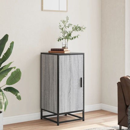 Credenza Grigio Sonoma 35,5x35x76 cm in Truciolato e Metallo
