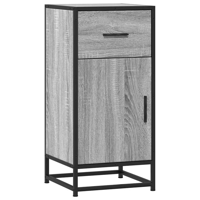 Credenza Grigio Sonoma 35,5x35x76 cm in Truciolato e Metallo