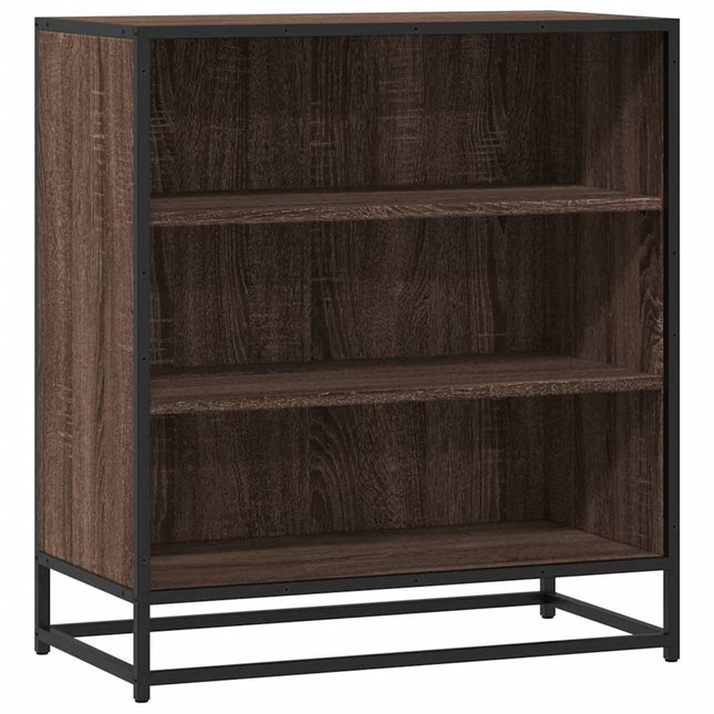 Credenza Rovere Marrone 68x35x76 cm in Truciolato e Metallo