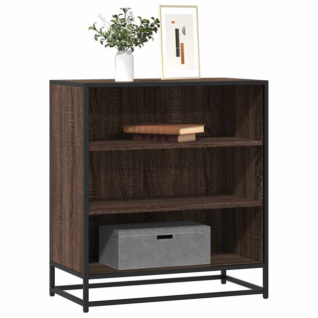Credenza Rovere Marrone 68x35x76 cm in Truciolato e Metallo