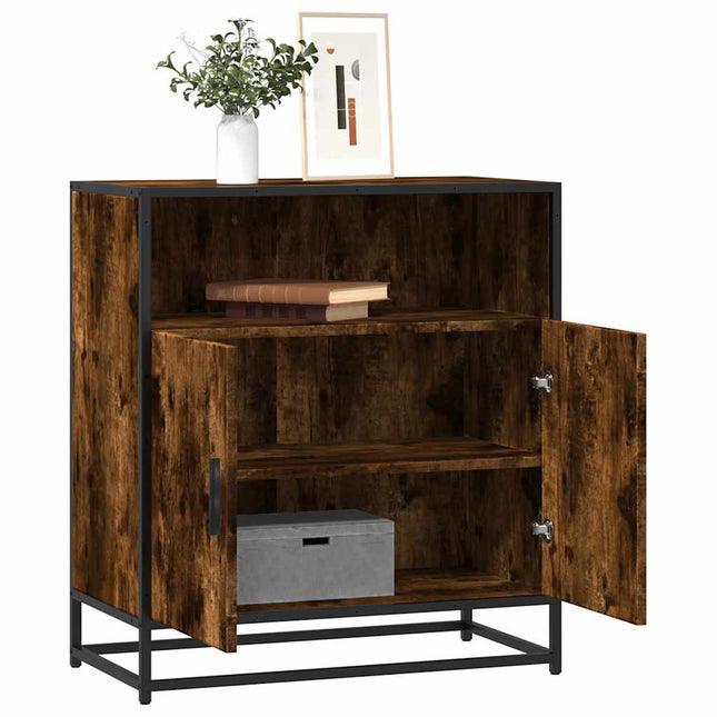 Credenza Rovere Fumo 68x35x76 cm in Legno Multistrato