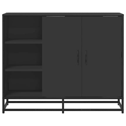 Credenza Nera 92x35x76 cm in Legno Multistrato