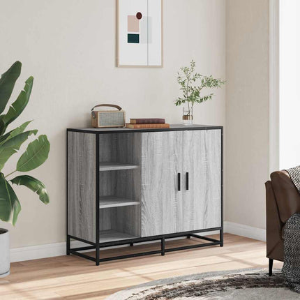 Credenza Grigio Sonoma 92x35x76 cm in Legno Multistrato