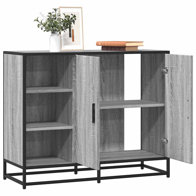 Credenza Grigio Sonoma 92x35x76 cm in Legno Multistrato
