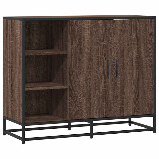 Credenza Rovere Marrone 92x35x76 cm in Legno Multistrato