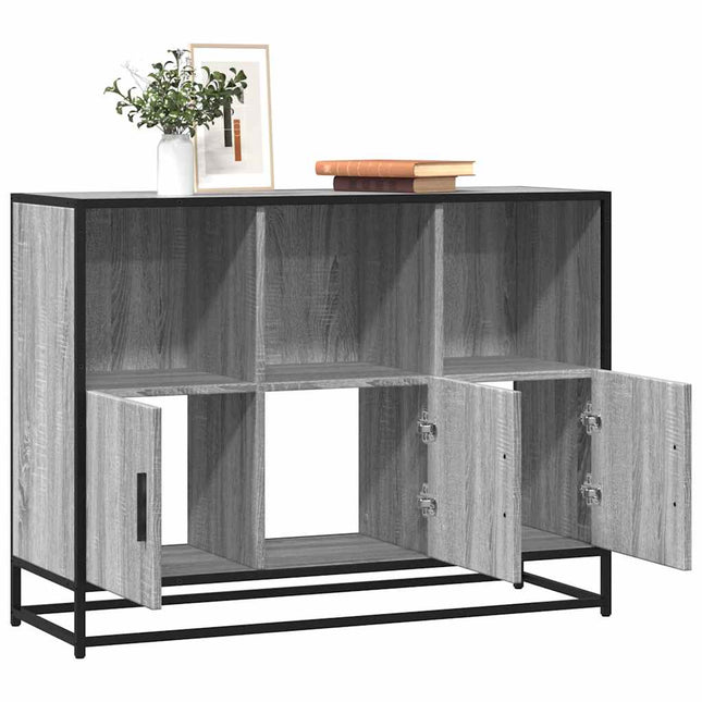 Credenza Grigio Sonoma 100x35x76 cm in Legno Multistrato