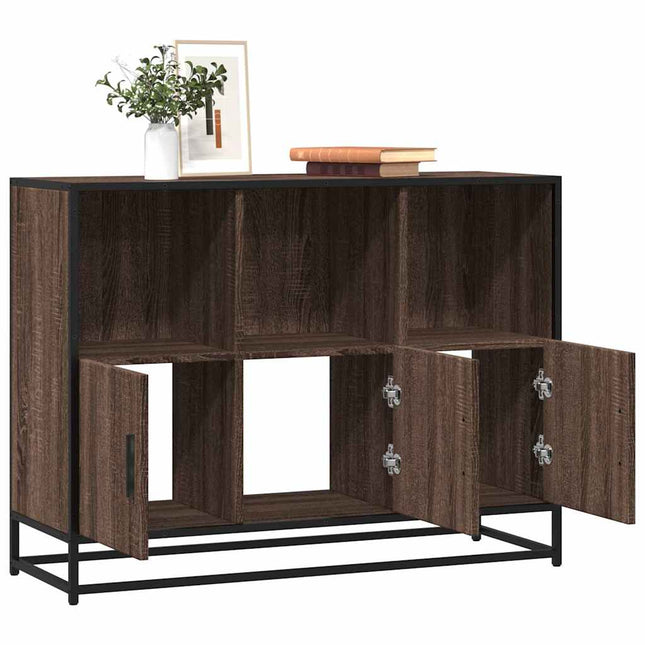 Credenza Rovere Marrone 100x35x76 cm in Legno Multistrato