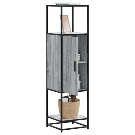 Credenza Grigio Sonoma 35,5x35x139 cm Legno Multistrato Metallo