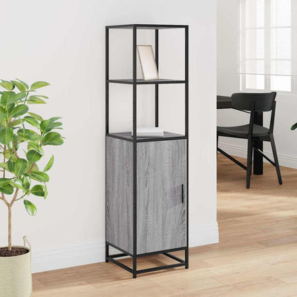 Credenza Grigio Sonoma 35,5x35x139 cm Legno Multistrato Metallo
