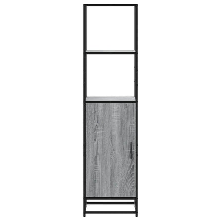 Credenza Grigio Sonoma 35,5x35x139 cm Legno Multistrato Metallo