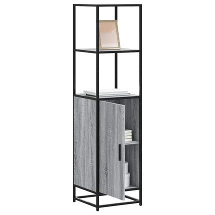 Credenza Grigio Sonoma 35,5x35x139 cm Legno Multistrato Metallo