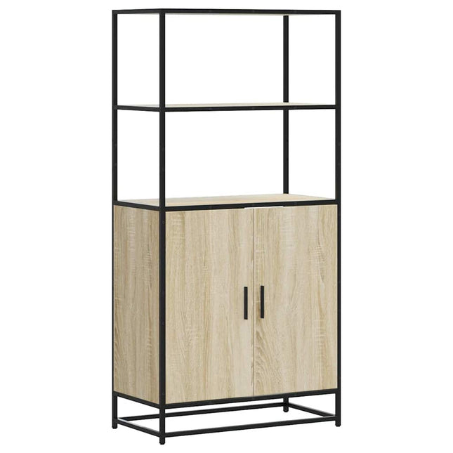 Credenza Rovere Sonoma 68x35x139 cm Legno Multistrato Metallo