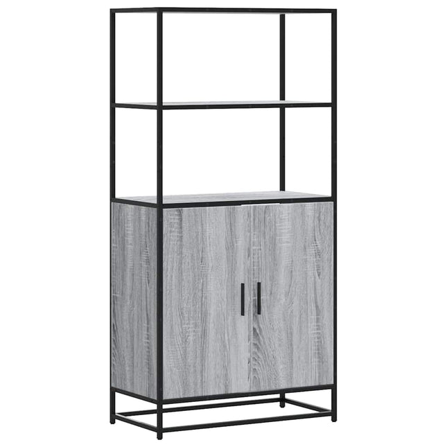 Credenza Grigio Sonoma 68x35x139 cm Legno Multistrato Metallo