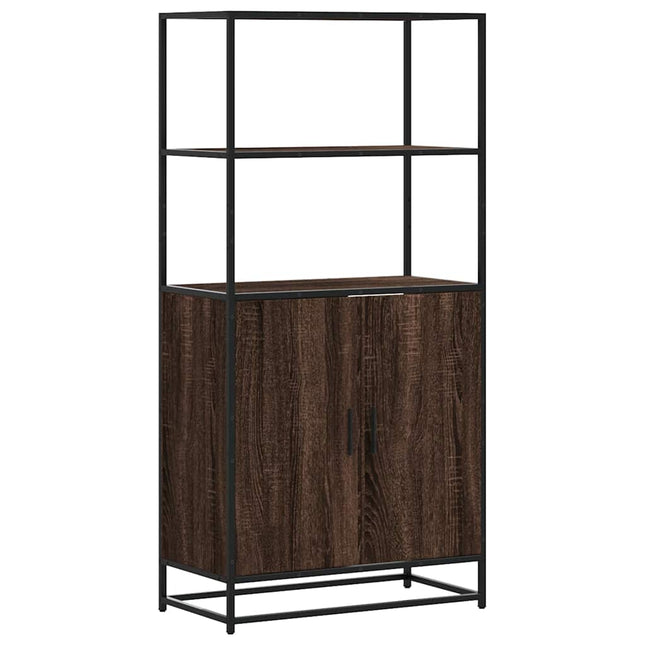 Credenza Rovere Marrone 68x35x139 cm Legno Multistrato Metallo