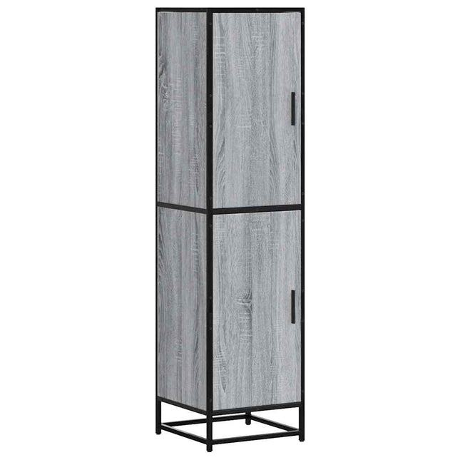 Credenza Grigio Sonoma 35,5x35x139 cm Legno Multistrato Metallo