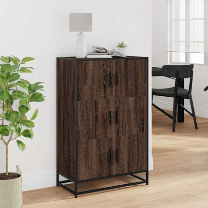Credenza Rovere Marrone 68x35x106,5cm Legno Multistrato Metallo