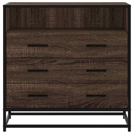 Cassettiera Rovere Marrone 70x41x70 cm in Legno Multistrato