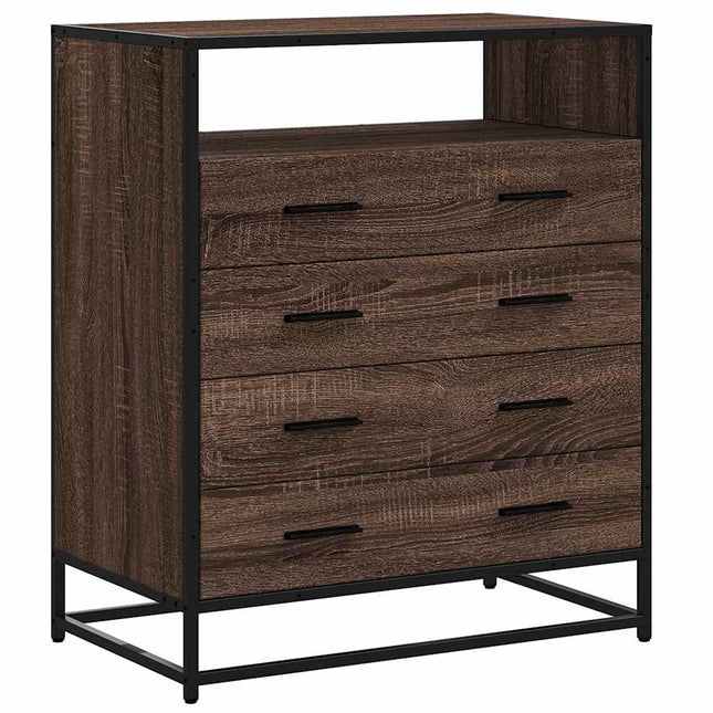 Cassettiera Rovere Marrone 70x41x83,5 cm in Legno Multistrato