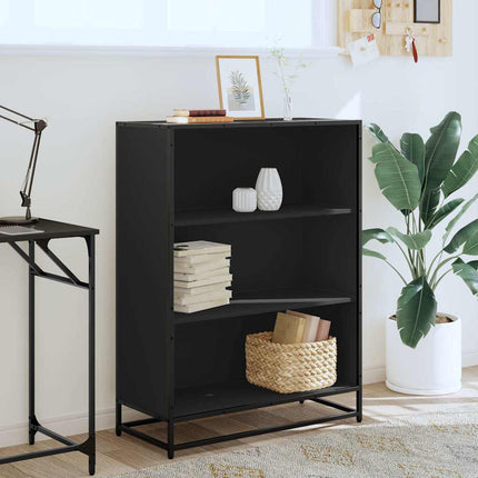 Libreria Nera 80,5x35x107,5 cm in Legno Multistrato