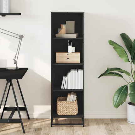 Libreria Nera 40x35x139 cm in Legno Multistrato