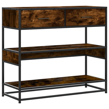 Tavolino Consolle Rovere Fumo 90x35x80 cm in Legno Multistrato