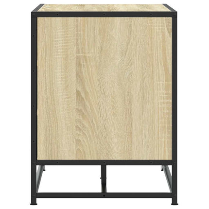 Panca Portaoggetti Rovere Sonoma Legno Multistrato e Metallo