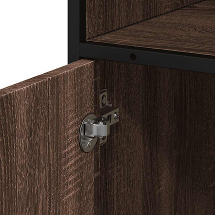 Armadietto Bagno Rovere Marrone 35x37,5x100cm Legno Multistrato
