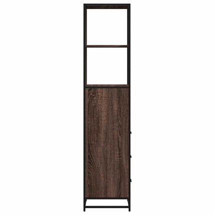 Armadietto Bagno Rovere Marrone 35x37,5x166cm Legno Multistrato