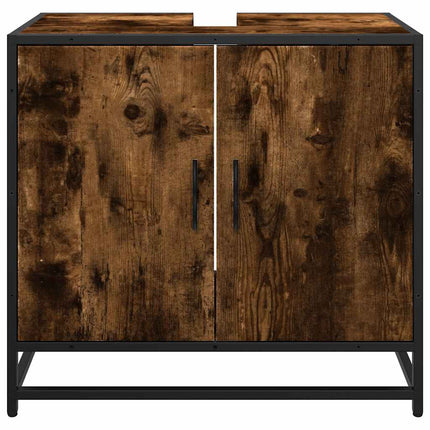 Mobile Lavabo Bagno Rovere Fumo 65x33x60 cm Legno Multistrato