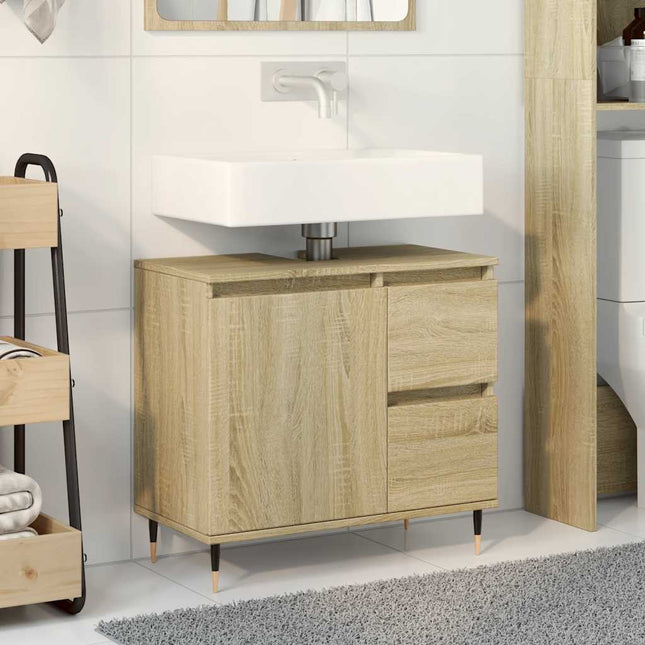 Mobile Lavabo da Bagno Rovere Sonoma 65x33x60 cm in Truciolato