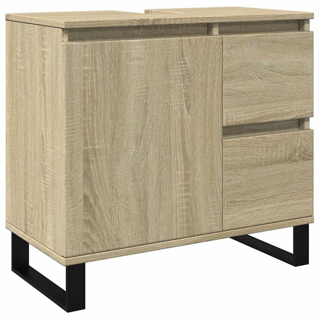 Armadietto da Bagno Rovere Sonoma 65x33x60 cm Legno Multistrato