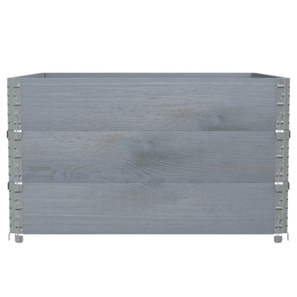 Paretali per Pallet 3pz Grigi 100x100cm Legno Massello di Pino